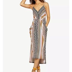 BCBGeneration Tropical Faux Wrap Dress